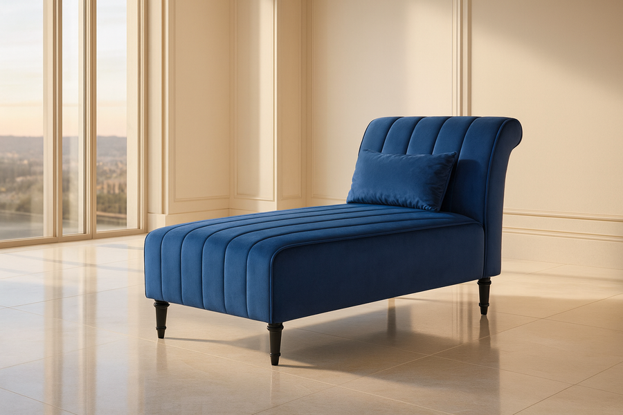 Chairone Armless Velvet Fabric Chaise Lounge