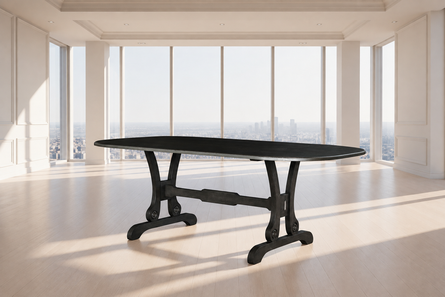 House Beatrice Dining Table, Charcoal Finish 68810