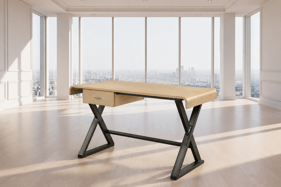 Danton Desk, Gold Aluminum 92424