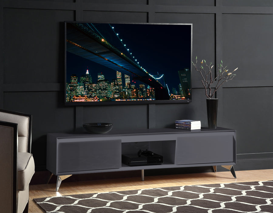 Raceloma TV stand , LED, Gray Chrome Finish 91996