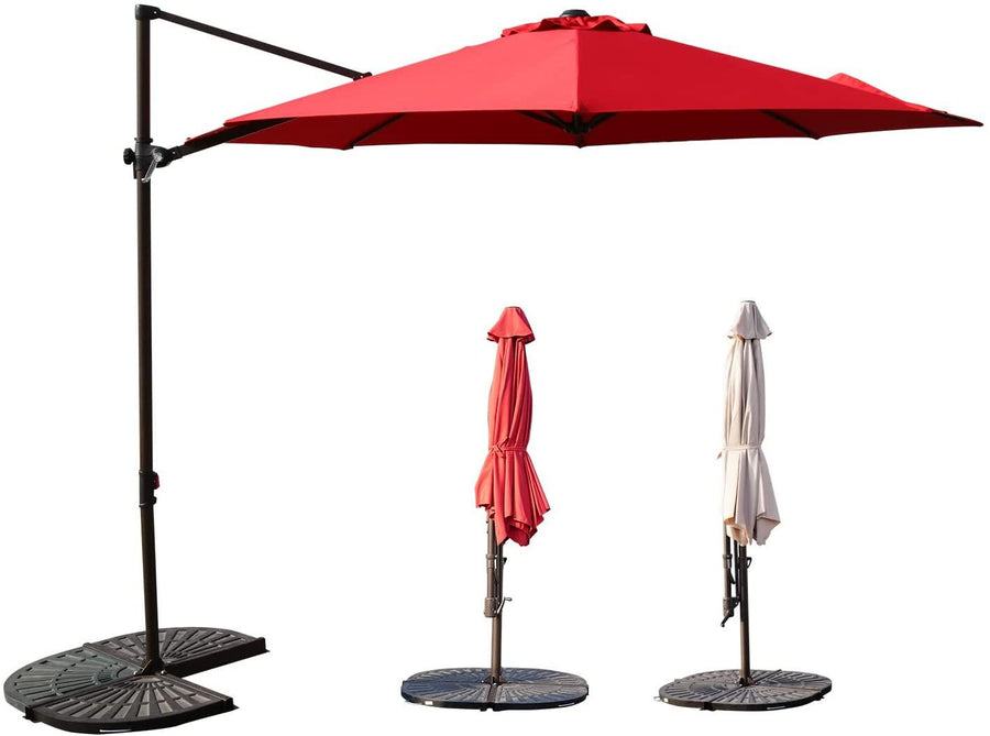 10FT Outdoor Aluminum Patio Umbrella (Cross Base Only, Fan Shaped Base Not Included)
