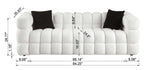 Ivory Marshmallow Bouclé Sofa | Sculptural 84-Inch 3-Seater