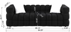 Black Marshmallow Bouclé Sofa | Sculptural 84-Inch 3-Seater