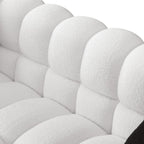 Ivory Marshmallow Bouclé Sofa | Sculptural 84-Inch 3-Seater