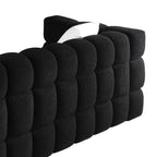 Black Marshmallow Bouclé Sofa | Sculptural 84-Inch 3-Seater