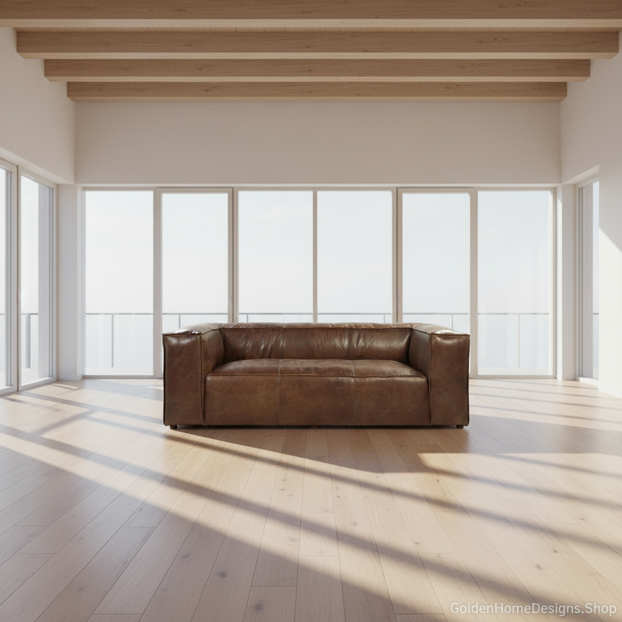 Brancaster Sofa in Retro Brown Top Grain Leather 53545
