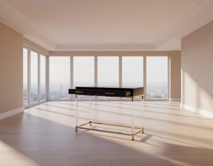 Adiel Console Table — Black & Gold
