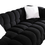 Black Marshmallow Bouclé Sofa | Sculptural 84-Inch 3-Seater