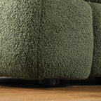 Olive Marshmallow Bouclé Sofa | Sculptural 84-Inch 3-Seater