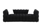 Black Marshmallow Bouclé Sofa | Sculptural 84-Inch 3-Seater