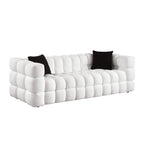 Ivory Marshmallow Bouclé Sofa | Sculptural 84-Inch 3-Seater