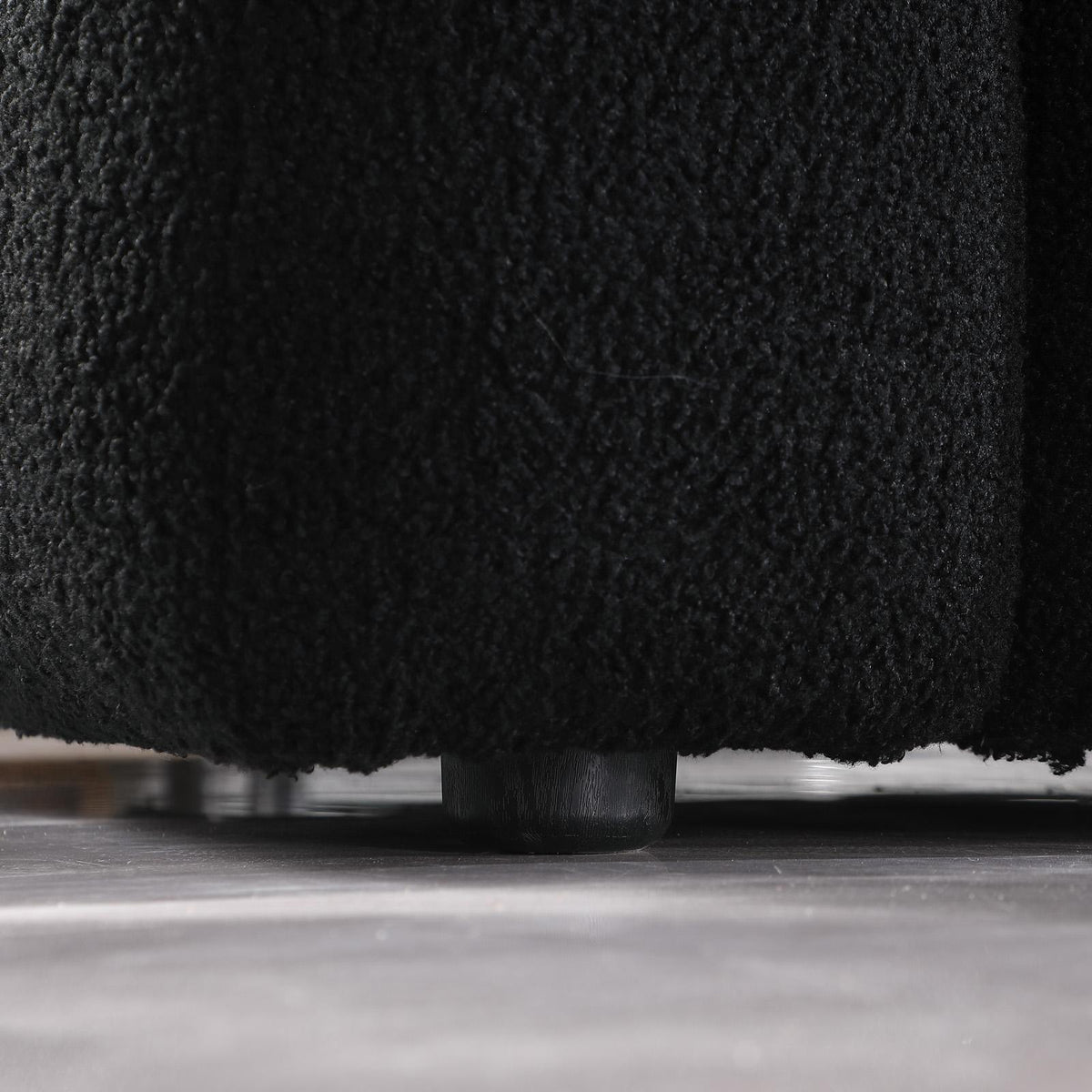 Black Marshmallow Bouclé Sofa | Sculptural 84-Inch 3-Seater