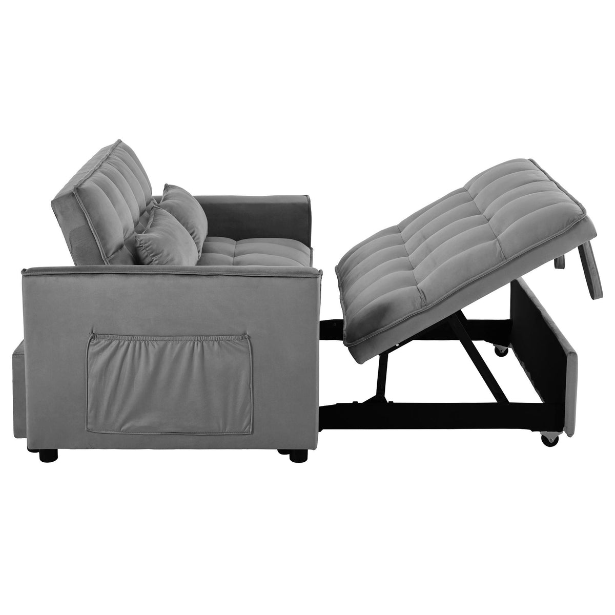 Dark Gray 3-in-1 Pull-Out Sleeper Loveseat