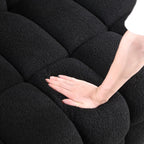 Black Marshmallow Bouclé Sofa | Sculptural 84-Inch 3-Seater