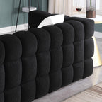 Black Marshmallow Bouclé Sofa | Sculptural 84-Inch 3-Seater