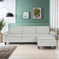 Beige Teddy Modular 3-Seater Sofa with Ottoman | Golden Home