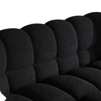 Black Marshmallow Bouclé Sofa | Sculptural 84-Inch 3-Seater