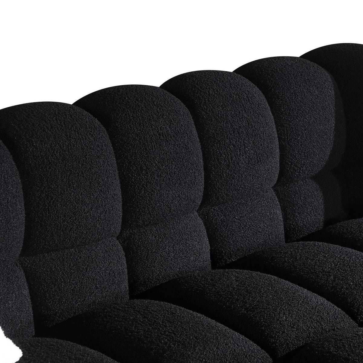 Black Marshmallow Bouclé Sofa | Sculptural 84-Inch 3-Seater