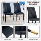 Black High-Back Upholstered Dining Chairs — Set of 4