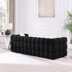 Black Marshmallow Bouclé Sofa | Sculptural 84-Inch 3-Seater