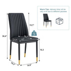 Black High-Back Upholstered Dining Chairs — Set of 4