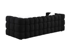 Black Marshmallow Bouclé Sofa | Sculptural 84-Inch 3-Seater