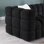 Black Marshmallow Bouclé Sofa | Sculptural 84-Inch 3-Seater