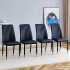 Black High-Back Upholstered Dining Chairs — Set of 4