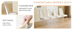 White High-Back Upholstered Dining Chairs — Set of 4