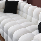 Ivory Marshmallow Bouclé Sofa | Sculptural 84-Inch 3-Seater