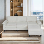 Beige Teddy Modular 3-Seater Sofa with Ottoman | Golden Home