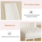 White High-Back Upholstered Dining Chairs — Set of 4