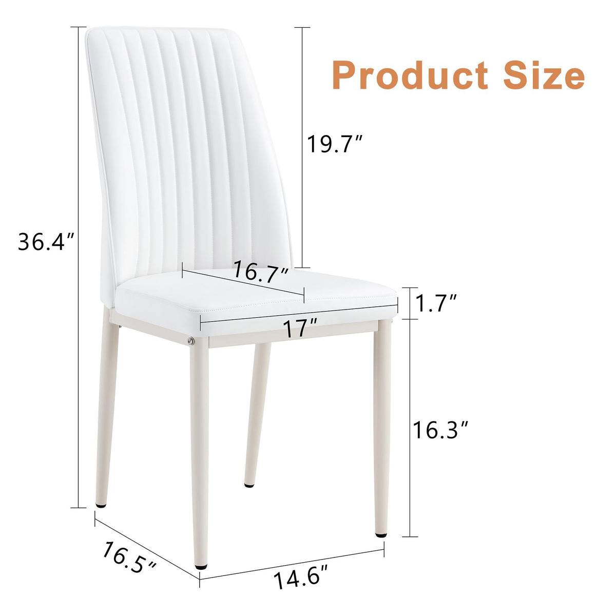 White High-Back Upholstered Dining Chairs — Set of 4