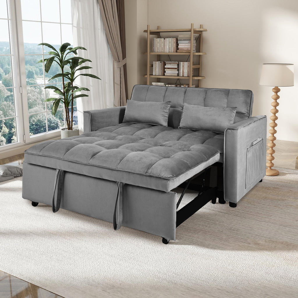 Dark Gray 3-in-1 Pull-Out Sleeper Loveseat