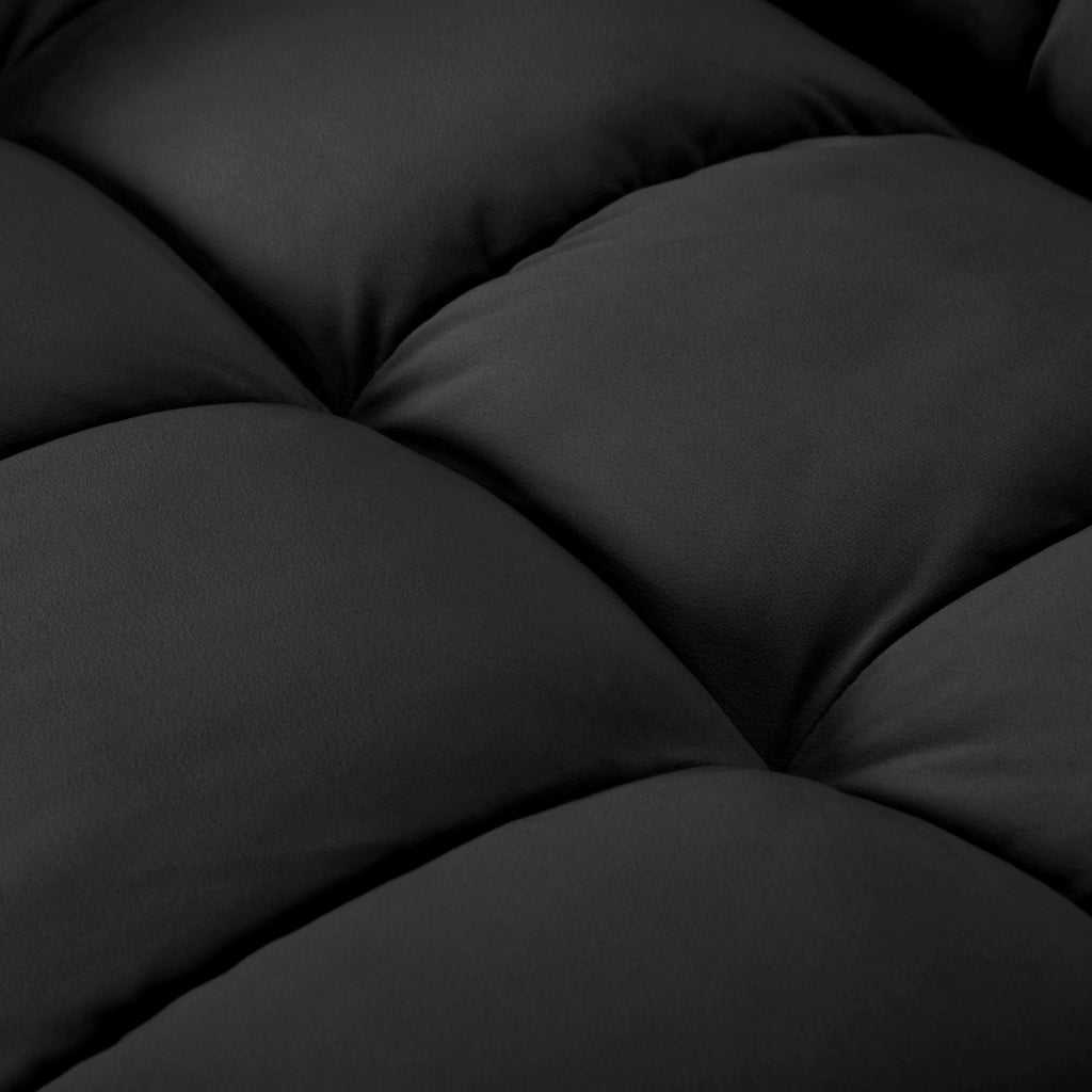 Black Velvet 74-Inch Convertible Futon Sofa Bed