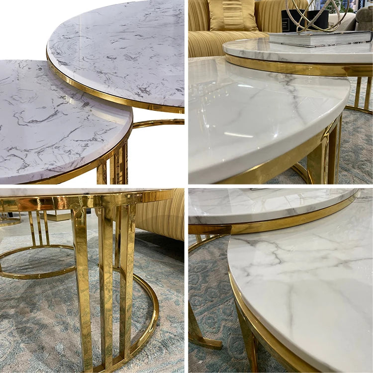 Modern Luxury Living Room Furniture Sets Metal Center Coffee Tables  Meuble De Table Basse Salon Glass Coffee Table