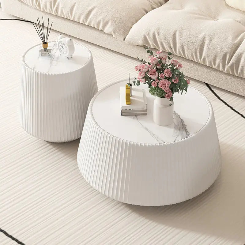 Cream style light luxury stone tea table home living room diamond small apartment simple high-end