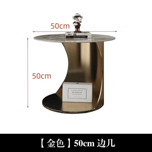 Modern Design Coffee Table Luxury Nordic Round Italian Gold Side Table Living Room Center White Meubles De Salon Home Furniture