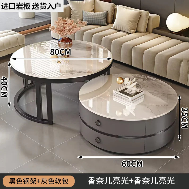 Modern Round Coffee Tables Metal Nordic Glam Minimalist Coffee Tables Simple Decor Mesa Auxiliar Salon Living Room Furniture