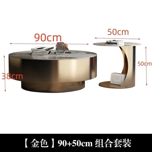 Modern Design Coffee Table Luxury Nordic Round Italian Gold Side Table Living Room Center White Meubles De Salon Home Furniture
