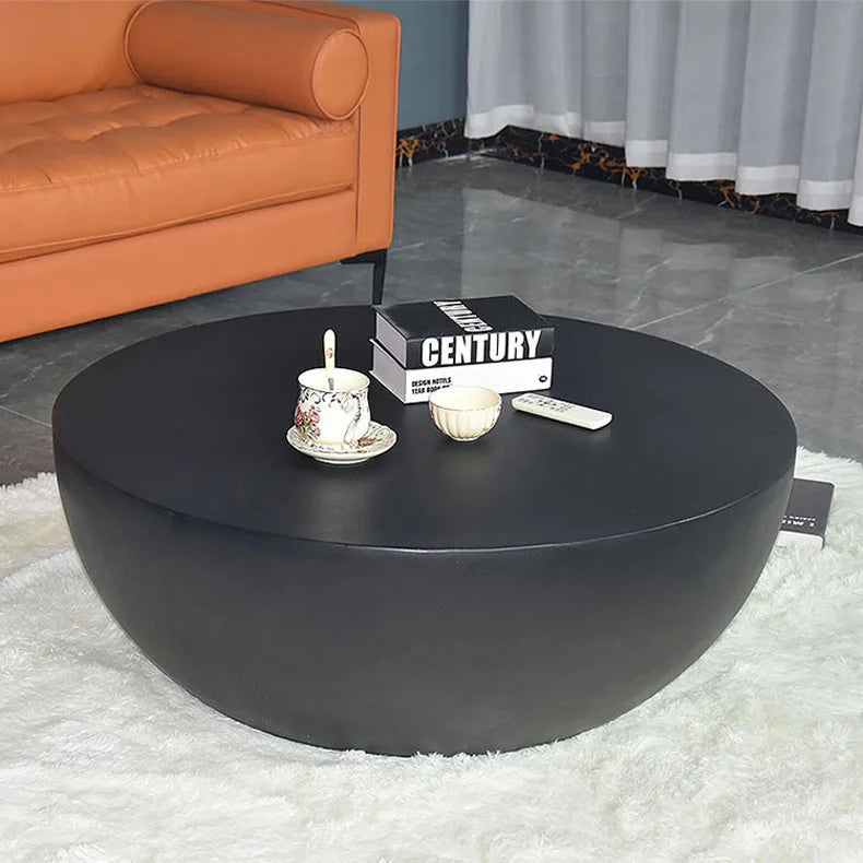 Custom Round Coffee Table Made of Cement with A Minimalist Nordic Style, Suitable for Living Rooms, Study Rooms, and Offices.