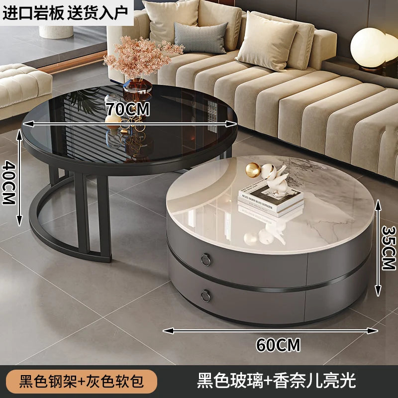 Modern Round Coffee Tables Metal Nordic Glam Minimalist Coffee Tables Simple Decor Mesa Auxiliar Salon Living Room Furniture