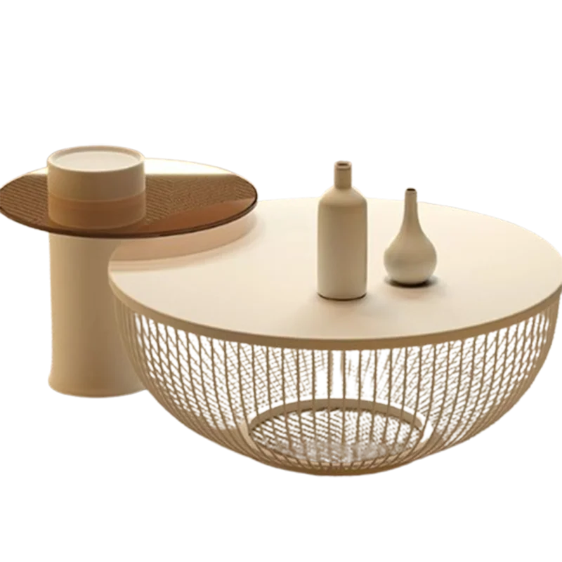 Korea Design Coffee Table Storage Simple India Bedroom White Round Coffee Table Wood Japanese Mesa Centro Salon Home Furniture