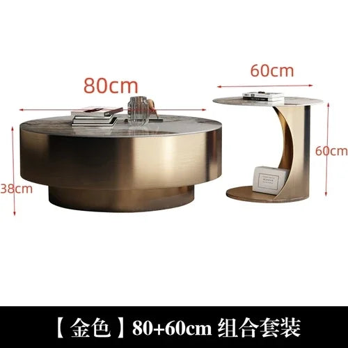 Modern Design Coffee Table Luxury Nordic Round Italian Gold Side Table Living Room Center White Meubles De Salon Home Furniture