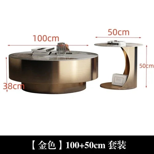 Modern Design Coffee Table Luxury Nordic Round Italian Gold Side Table Living Room Center White Meubles De Salon Home Furniture