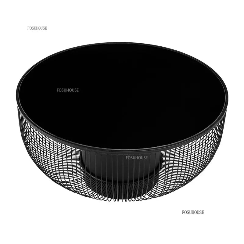 Nordic Creative Design Metal Round Coffee Table Wrought Iron Coffee Tables for Home Living Room Furniture Black Side Table