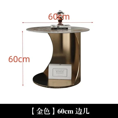 Modern Design Coffee Table Luxury Nordic Round Italian Gold Side Table Living Room Center White Meubles De Salon Home Furniture