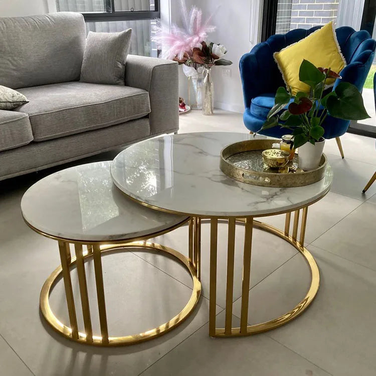 Modern Luxury Living Room Furniture Sets Metal Center Coffee Tables  Meuble De Table Basse Salon Glass Coffee Table