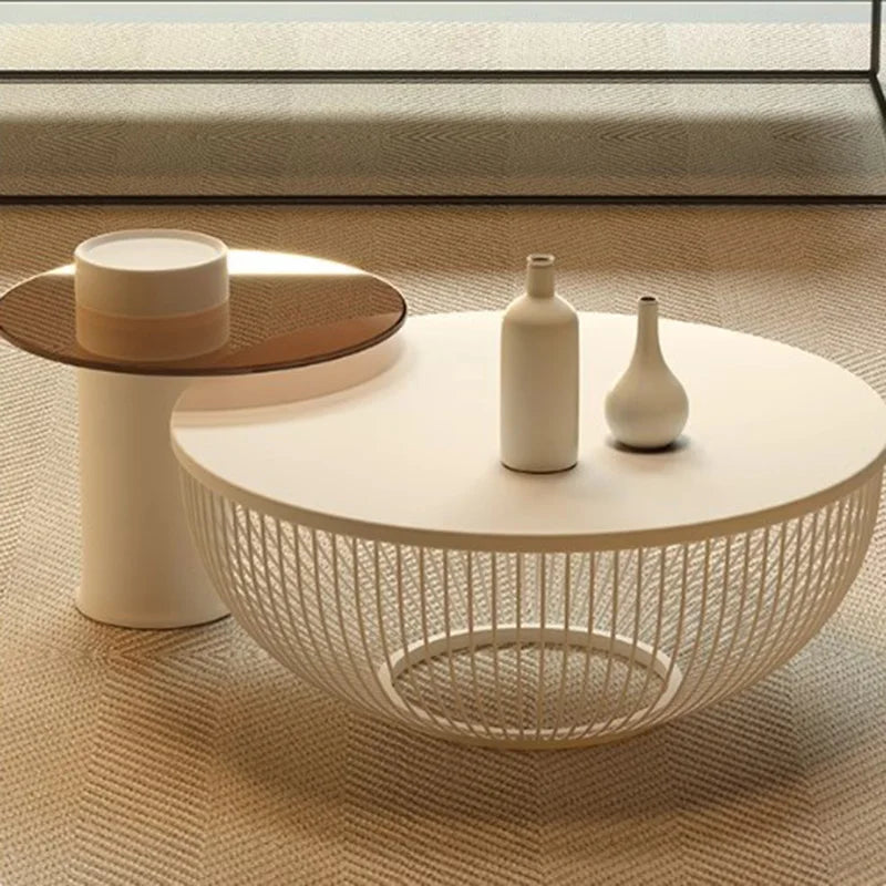 Korea Design Coffee Table Storage Simple India Bedroom White Round Coffee Table Wood Japanese Mesa Centro Salon Home Furniture