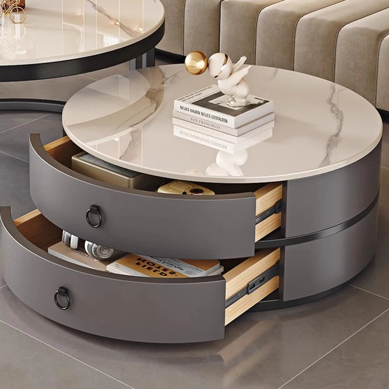 Modern Round Coffee Tables Metal Nordic Glam Minimalist Coffee Tables Simple Decor Mesa Auxiliar Salon Living Room Furniture